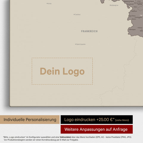 Benelux Push Pin Map TRAVEL® (Pinboard) – Warmgray