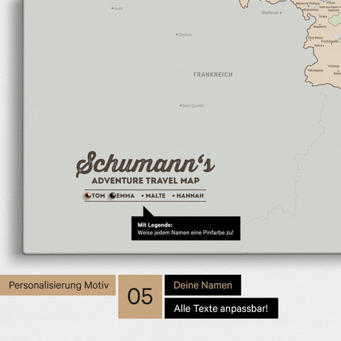 Political Benelux Push Pin Map TRAVEL® (Pinboard) – Multicolor Atlas