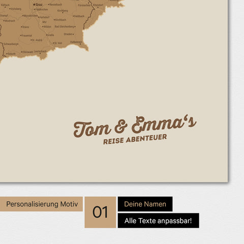 DACH Region Map TRAVEL® Premium Poster – in 21 colors