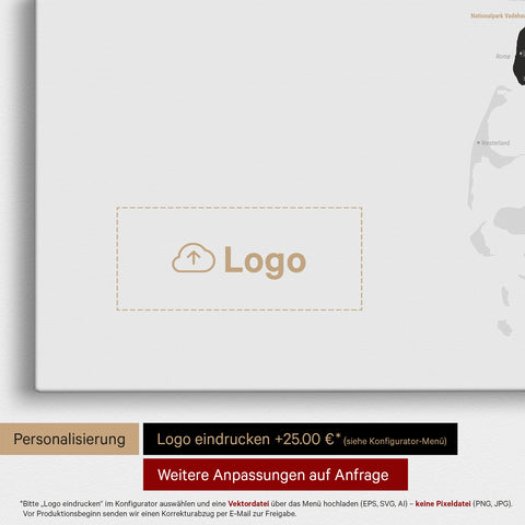 Dänemark-Karte TRAVEL® Pinn-Leinwand – Light Black