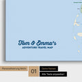 Dänemark-Karte Pinn-Leinwand in Multicolor Classic mit Personalisierung