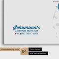 Detaillierte Dänemark-Karte als Pinn-Leinwand in Blau mit Personalisierung als Logo für die gesamte Familie