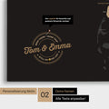 Personalisierte Dänemark-Karte als Pinn-Leinwand in Sonar Black mit eingedruckten Namen und einer Legende zur Markierung von besuchten Orten