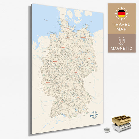 Magnetische Deutschland-Karte in Multicolor Classic als Magnetboard zum Pinnen und Markieren von Reisezielen kaufen