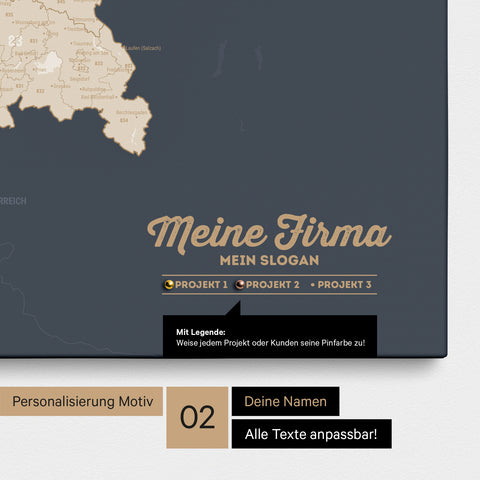 Carte d'Allemagne PLZ® (Codes postaux à 1-2-3 chiffres) Carte à épingles – Hale Navy