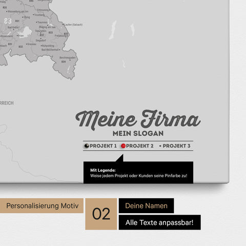 Germany Map ZIP® (ZIP-Codes 1-2-3-digit) Push Pin Canvas – Coolgray