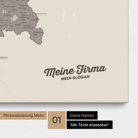 Carte d'Allemagne PLZ® (Codes postaux à 1-2-3 chiffres) Carte à épingles – Gris chaud