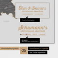 Poster einer Deutschland-Karte in Light Gray mit Personalisierung als Logo mit Familiennamen