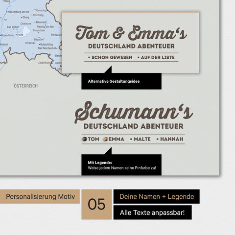 Germany Map TRAVEL® Premium Poster – Multicolor Atlas