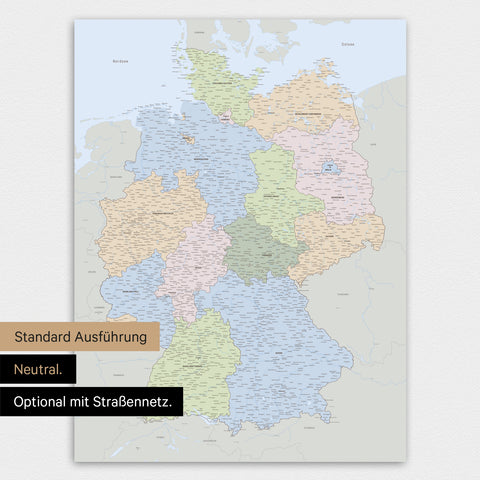 Germany Map TRAVEL® Premium Poster – Multicolor Atlas