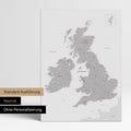 Neutral version of an England & Great Britain map in Cool Gray, without personalization
