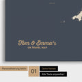 England & Great Britain Map Push Pin Map in Hale Navy (Blue-Gold) with Personalized Text