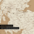 Detail einer England- & Großbritannien-Karte als Pinn-Leinand in Farbe Treasure Gold mit Kartenausschnitt von Schottland