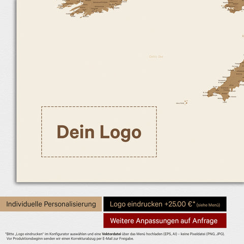 UK England Map TRAVEL® Design Premium Poster – 21 colors