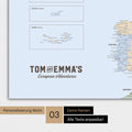 Magnetboard Politische Europakarte in Multicolor Atlas mit Personalisierung im Vintage-Stil