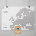 Europa Karte in der Farbe Hellgrau in einem modernen, minimalistischem Design als Poster kaufen