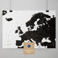 Europa Karte in der Farbe Light Black (Weiß-Schwarz) in einem modernen, minimalistischem Design als Poster kaufen