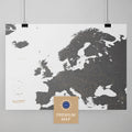 Europa Karte in der Farbe Light Gray in einem modernen, minimalistischem Design als Poster kaufen