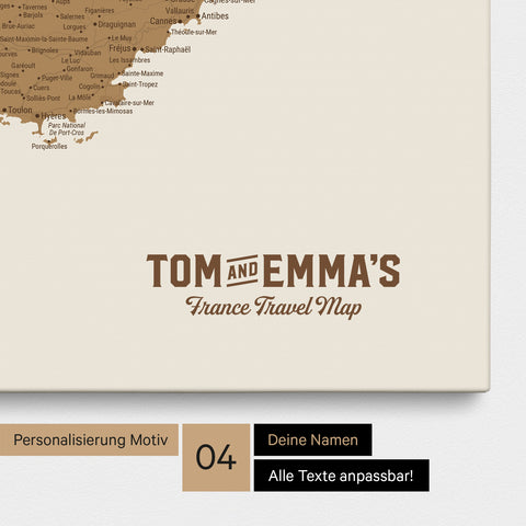 Carte de France TRAVEL® à épingles – Bronze