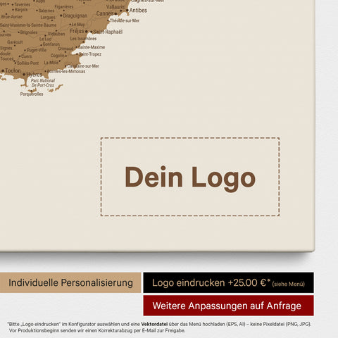 Carte de France TRAVEL® à épingles – Bronze