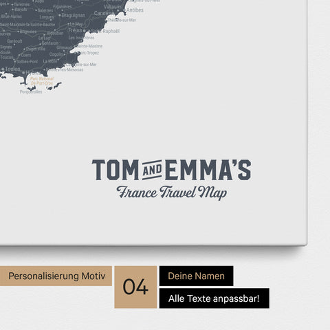 France Push Pin Map TRAVEL® (Pinboard) – Denim Blue