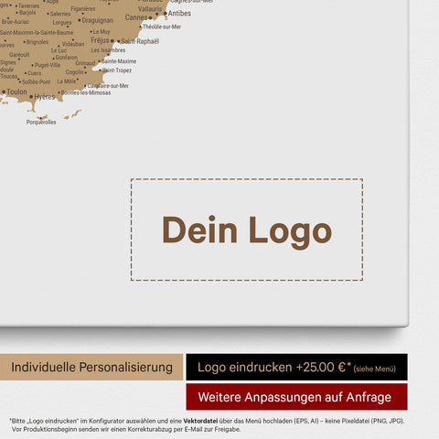 France Push Pin Map TRAVEL® (Pinboard) – Multicolor Beige