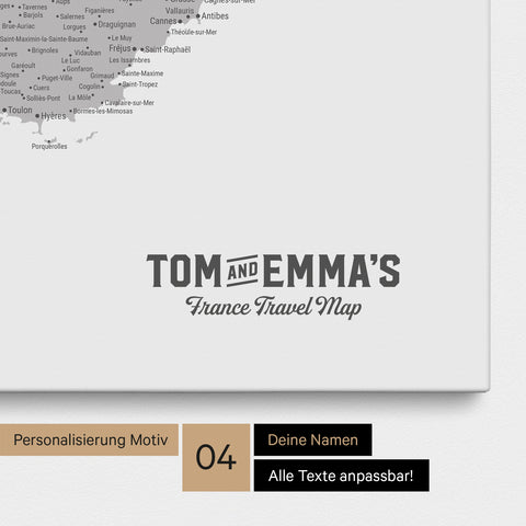 France Push Pin Map TRAVEL® (Pinboard) – Multicolor Gray