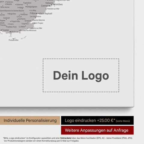 France Push Pin Map TRAVEL® (Pinboard) – Multicolor Gray