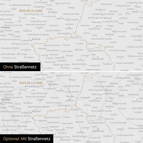 France Push Pin Map TRAVEL® (Pinboard) – Dark Black