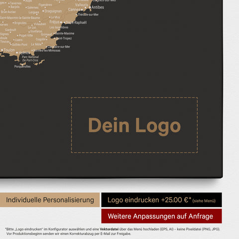 Carte de France TRAVEL® à épingles – Sonar Black