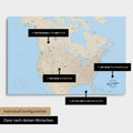 Vielfältige Konfigurationsmöglichkeiten einer Kanada & USA Landkarte als Pinn-Leinwand in Farbe Multicolor