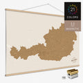 Magnetische Österreich Landkarte als Magnet-Poster zum Pinnen und Planen von Reisen mit Magneten, erhältlich in 21 Farben