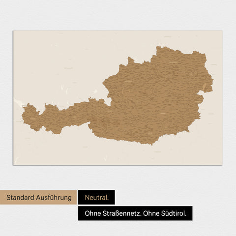 Carte d'Autriche TRAVEL® Poster Magnétique – en 21 couleurs