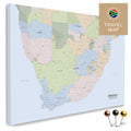 Political South Africa map as a Push Pin Map, with pins to mark travel destinations, high-quality made in Germany.