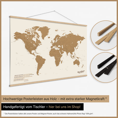 Carte d'Europe TRAVEL® Poster Magnétique – Warmgray (Brun-Gris)