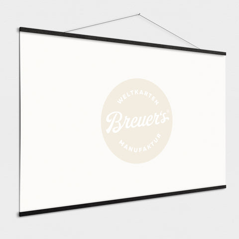 Magnetische Posterleiste aus Holz in Schwarz, passend für unsere Weltkarten Premium Poster und Magnet-Poster