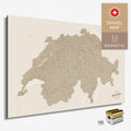 Magnetische Schweiz-Karte in Desert Sand (Beige) als Magnetboard zum Pinnen und Markieren von Reisezielen kaufen