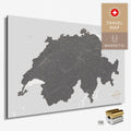 Magnetische Schweiz-Karte in Light Gray als Magnetboard zum Pinnen und Markieren von Reisezielen kaufen