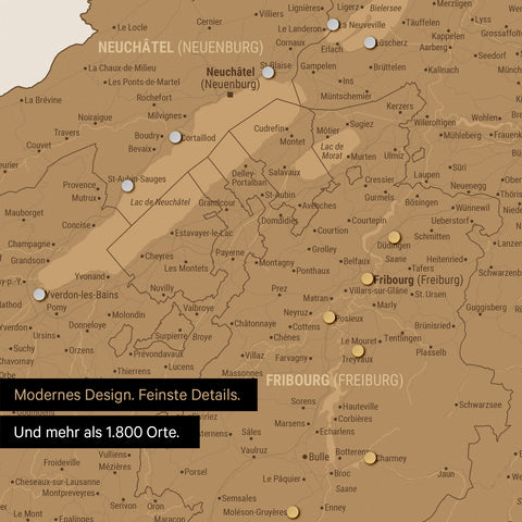 Carte de Suisse TRAVEL® Poster Magnétique – en 21 couleurs