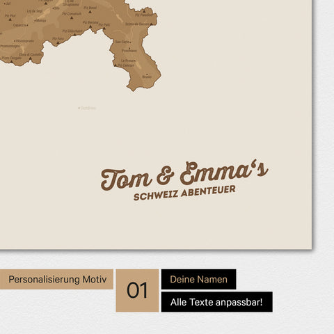 Carte de Suisse TRAVEL® Poster Magnétique – en 21 couleurs