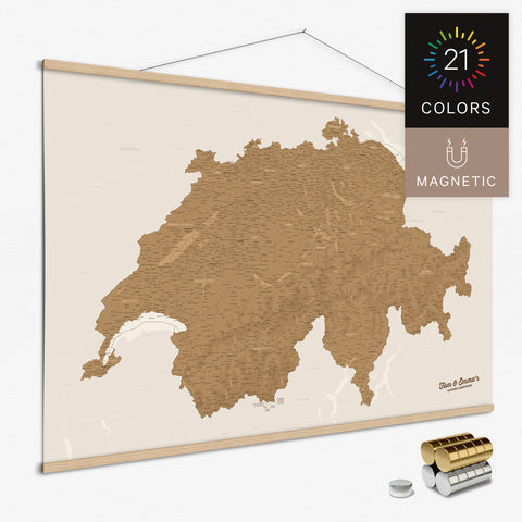 Schweiz Landkarte als Magnet-Poster kaufen, optional mit Magneten und magnetischer Posterleiste