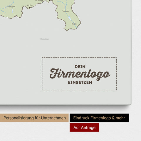 Politische Schweiz-Karte als Pinn-Leinwand in Multicolor Atlas mit Eindruck eines Firmenlogos