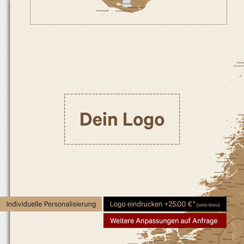 Scandinavia Map TRAVEL® Premium Poster – 18 different colors