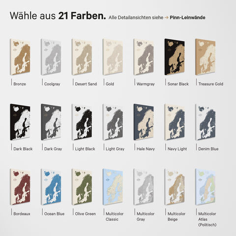 Scandinavia Map TRAVEL® Premium Poster – 18 different colors