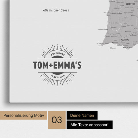 Spain & Portugal Push Pin Map TRAVEL® – Coolgray