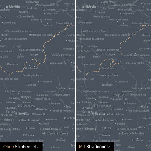 Spain & Portugal Push Pin Map TRAVEL® – Denim Blue