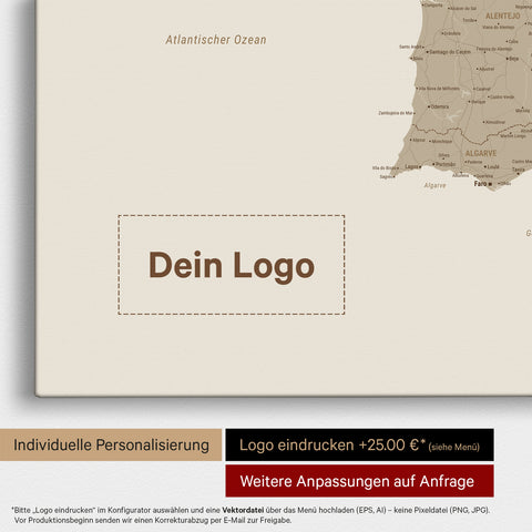 Spain & Portugal Push Pin Map TRAVEL® – Desert Sand