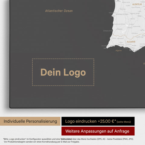 Spain & Portugal Push Pin Map TRAVEL® – Dark Gray