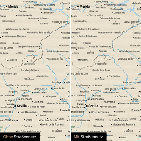 Spanien & Portugal-Karte TRAVEL® Pinn-Leinwand – Multicolor Classic