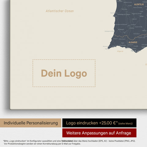 Spain & Portugal Push Pin Map TRAVEL® – Navy Light